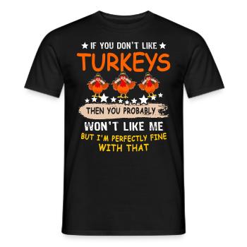 Truthahn Erntedankfest - Männer T-Shirt - Schwarz - Vorne - AI Model Male 178 light (178cm)