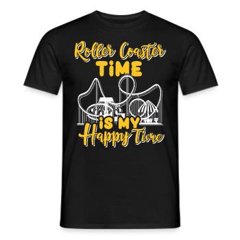 Roller Coaster Amusement Park Roller Coaster Lovers - Men's T-Shirt - black - Front - AI Model Male 178 light (178cm)