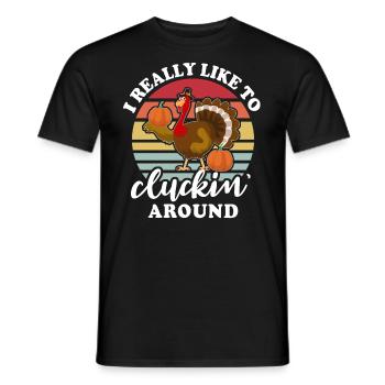 Truthahn Erntedankfest - Männer T-Shirt - Schwarz - Vorne - AI Model Male 178 light (178cm)