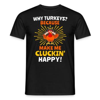 Truthahn Erntedankfest - Männer T-Shirt - Schwarz - Vorne - AI Model Male 178 light (178cm)