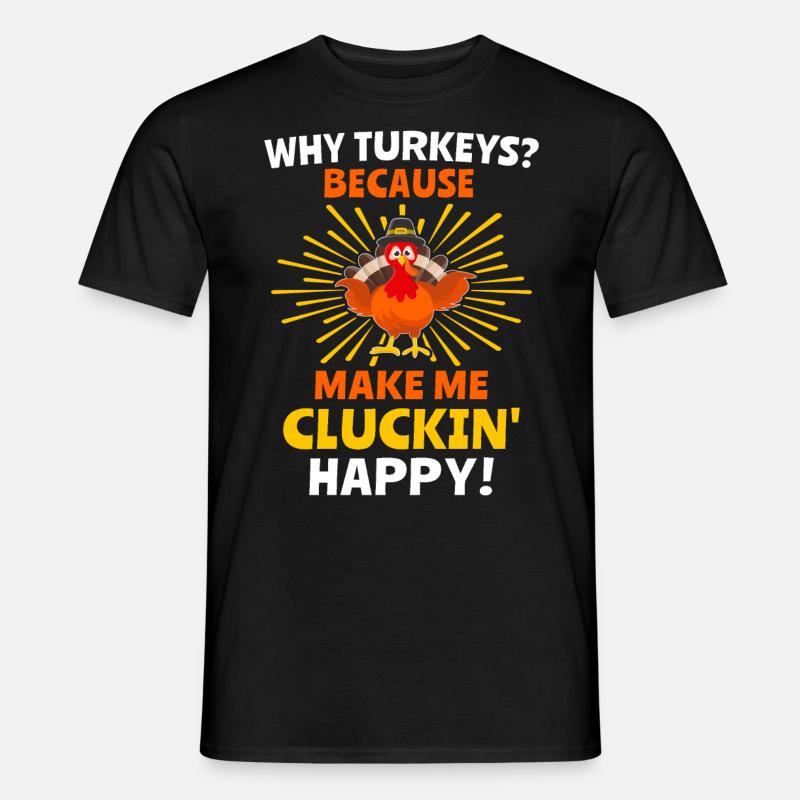 Truthahn Erntedankfest - Männer T-Shirt - Schwarz