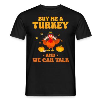 Truthahn Erntedankfest - Männer T-Shirt - Schwarz - Vorne - AI Model Male 178 light (178cm)