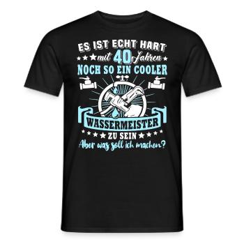 Wassermeister 40. Geburtstag 40 Jahre Wasser - Männer T-Shirt - Schwarz - Vorne - AI Model Male 178 light (178cm)
