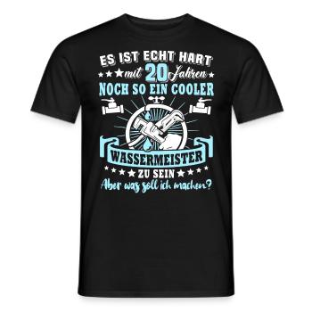Wassermeister 20. Geburtstag 20 Jahre Wasser - Männer T-Shirt - Schwarz - Vorne - AI Model Male 178 light (178cm)