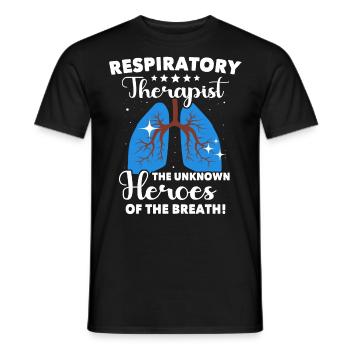 Respiratory Therapist Lung Breathing - Men's T-Shirt - black - Front - AI Model Male 178 light (178cm)