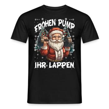 Bodybuilding Santa Claus Power Lifting Bodybuilder - Männer T-Shirt - Schwarz - Vorne - AI Model Male 178 light (178cm)
