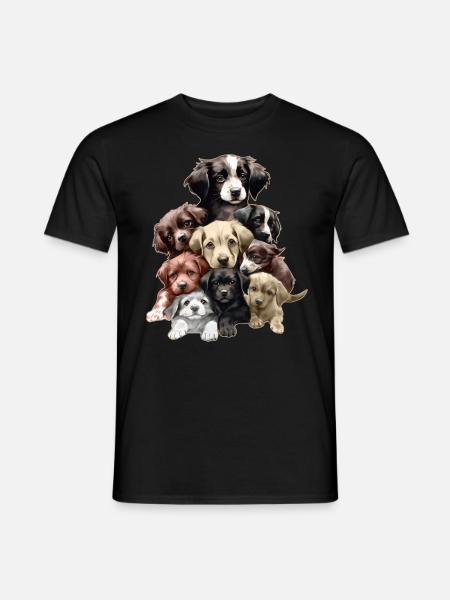 Lustige Hunde - Männer T-Shirt - Schwarz