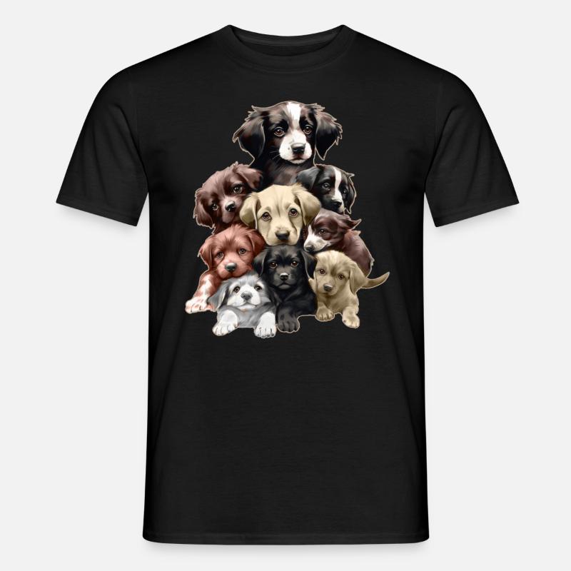 Lustige Hunde - Männer T-Shirt - Schwarz