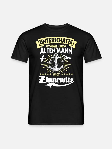 Unterschätze Zinnowitz Mann - Männer T-Shirt - Schwarz