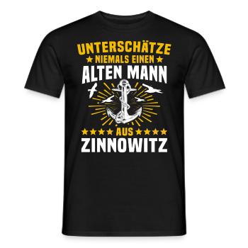 Zinnowitz Unterschätze Zinnowitzer Mann - Männer T-Shirt - Schwarz - Vorne - AI Model Male 178 light (178cm)