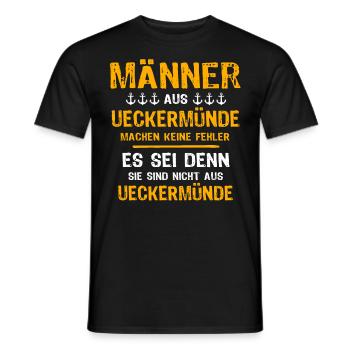 Ueckermünde Mann Ueckermünder Männer - Männer T-Shirt - Schwarz - Vorne - AI Model Male 178 light (178cm)