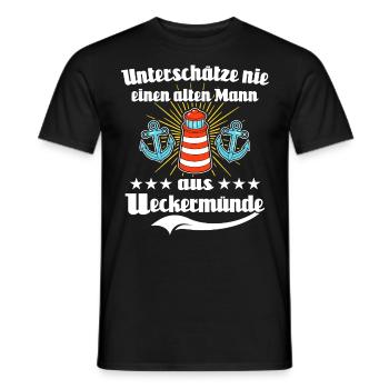 Ueckermünde Mann Ueckermünder Männer - Männer T-Shirt - Schwarz - Vorne - AI Model Male 178 light (178cm)