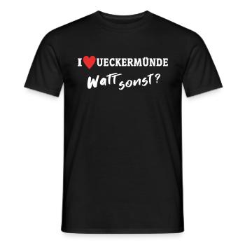 Ich Liebe Ueckermünde - Männer T-Shirt - Schwarz - Vorne - AI Model Male 178 light (178cm)
