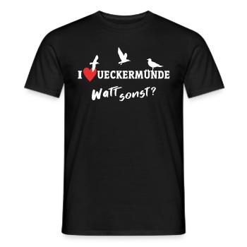 I Love Ueckermünde Ich Liebe Ueckermünde - Männer T-Shirt - Schwarz - Vorne - AI Model Male 178 light (178cm)