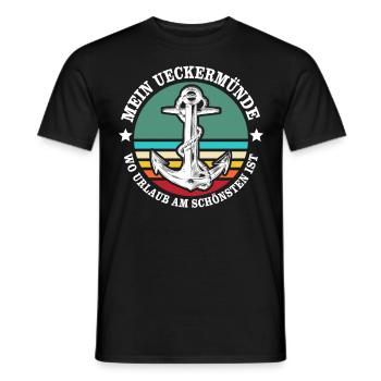 Ueckermünde Urlaub - Männer T-Shirt - Schwarz - Vorne - AI Model Male 178 light (178cm)