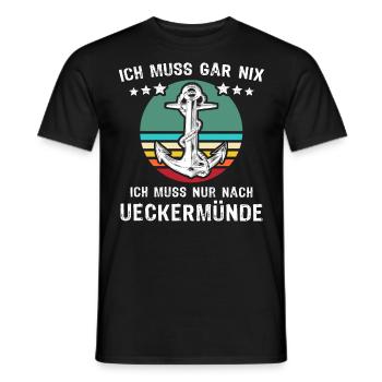 Ueckermünde Urlaub - Männer T-Shirt - Schwarz - Vorne - AI Model Male 178 light (178cm)