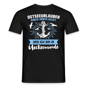 Ueckermünde Ferien - Männer T-Shirt - Schwarz - Vorne - AI Model Male 178 light (178cm)