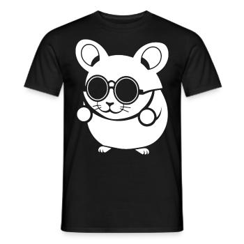 Funny Hamster with Sunglasses Hamsters - Men's T-Shirt - black - Front - AI Model Male 178 light (178cm)