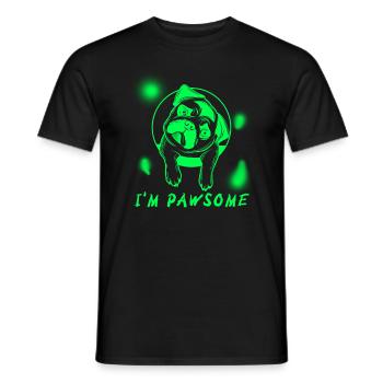 PUG LIFE, BEAUTIFUL DOGS,FUNNY DOG DESIGN - Men's T-Shirt - black - Front - AI Model Male 178 light (178cm)