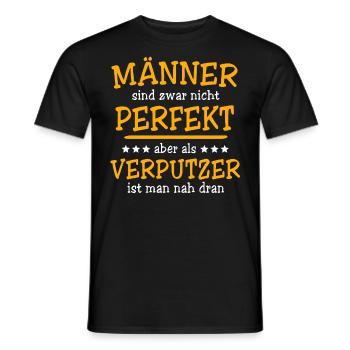 Verputzer Sprüche - Männer T-Shirt - Schwarz - Vorne - AI Model Male 178 light (178cm)