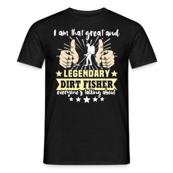 Dirt Fishing Metalldetektor Sondeln - Männer T-Shirt - Schwarz - Vorne - AI Model Male 178 light (178cm)