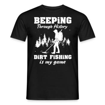 Dirt Fishing Metalldetektor Sondeln - Männer T-Shirt - Schwarz - Vorne - AI Model Male 178 light (178cm)