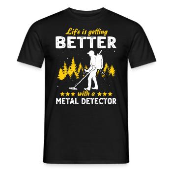 Metalldetektor - Männer T-Shirt - Schwarz - Vorne - AI Model Male 178 light (178cm)
