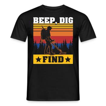 Metalldetektor - Männer T-Shirt - Schwarz - Vorne - AI Model Male 178 light (178cm)