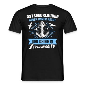 Zinnowitz Ferien - Männer T-Shirt - Schwarz - Vorne - AI Model Male 178 light (178cm)
