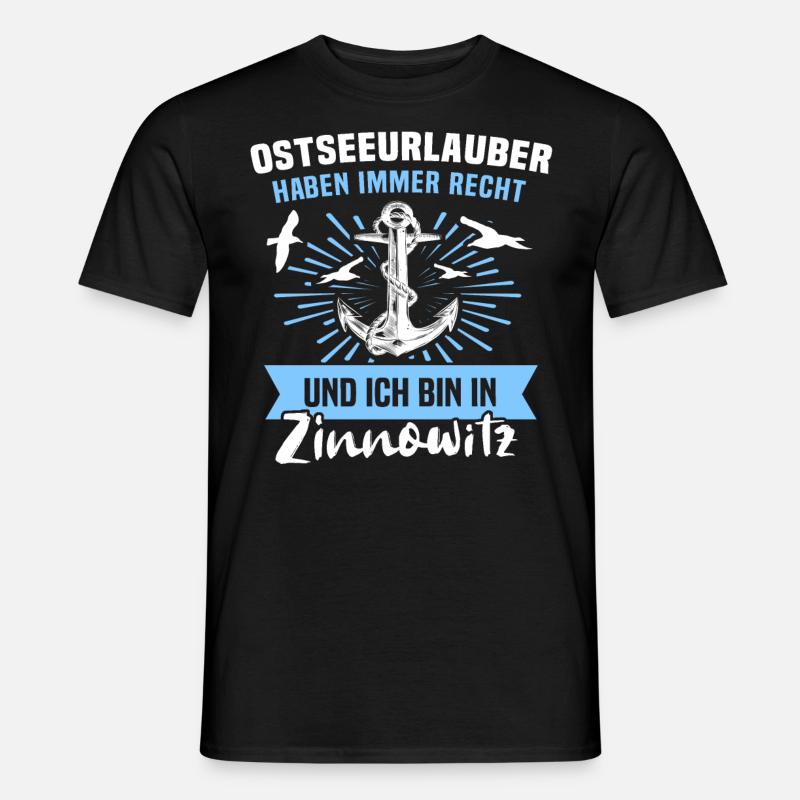 Zinnowitz Ferien - Männer T-Shirt - Schwarz