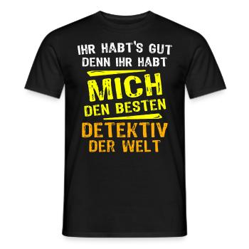 Detektiv Geschenk - Männer T-Shirt - Schwarz - Vorne - AI Model Male 178 light (178cm)