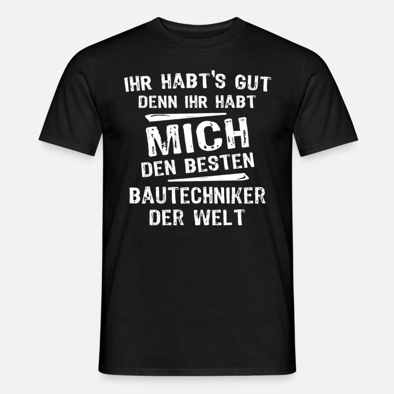 Bautechniker - Männer T-Shirt - Schwarz
