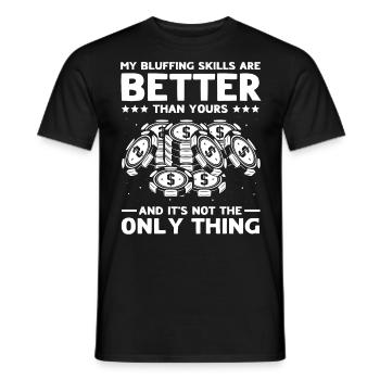 Poker Poker Players - Men's T-Shirt - black - Front - AI Model Male 178 light (178cm)