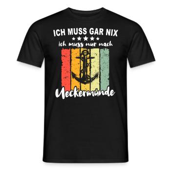 Ueckermünde Sprüche - Männer T-Shirt - Schwarz - Vorne - AI Model Male 178 light (178cm)