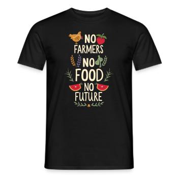 Pas d’agriculteurs, pas de nourriture, pas d’avenir, d’agriculteur, d’agriculteur - T-shirt homme - noir - Devant - AI Model Male 178 light (178cm)