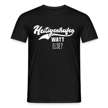 Heiligenhafen - Männer T-Shirt - Schwarz - Vorne - AI Model Male 178 light (178cm)