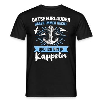 Kappeln Ferien - Männer T-Shirt - Schwarz - Vorne - AI Model Male 178 light (178cm)