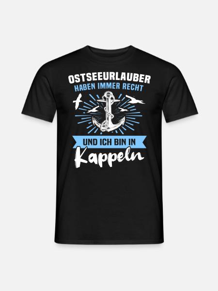 Kappeln Ferien - Männer T-Shirt - Schwarz