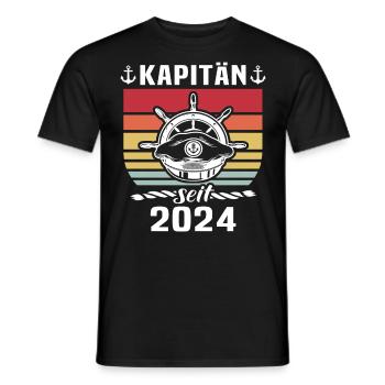 Kapitän Boot Bootsführerschein - Männer T-Shirt - Schwarz - Vorne - AI Model Male 178 light (178cm)