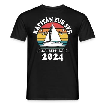 Kapitän 2024 Segeln - Männer T-Shirt - Schwarz - Vorne - AI Model Male 178 light (178cm)