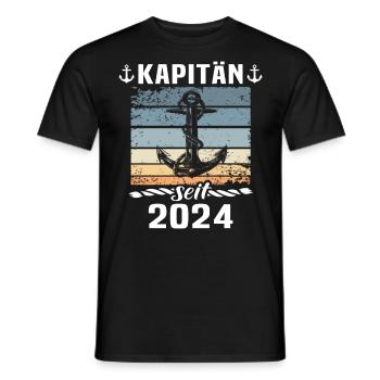 Kapitän 2024 Anker - Männer T-Shirt - Schwarz - Vorne - AI Model Male 178 light (178cm)