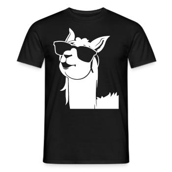 Funny Alpaca Wearing Sunglasses Cool Alpacas - Men's T-Shirt - black - Front - AI Model Male 178 light (178cm)
