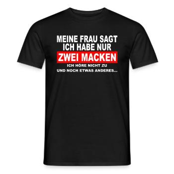 Meine Frau sagt ich habe nur zwei Macken - Männer - Männer T-Shirt - Schwarz - Vorne - AI Model Male 178 light (178cm)