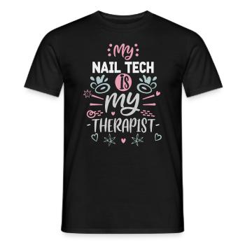 My Tech Nail Is My Therapist Nail Art - Men's T-Shirt - black - Front - AI Model Male 178 light (178cm)