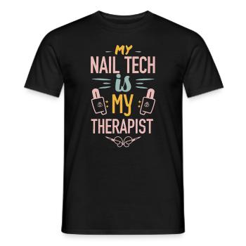 My Tech Nail Is My Therapist Nail Art - Men's T-Shirt - black - Front - AI Model Male 178 light (178cm)