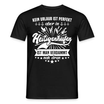 Heiligenhafen - Männer T-Shirt - Schwarz - Vorne - AI Model Male 178 light (178cm)