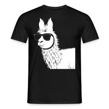 Funny Llama Wearing Sunglasses Cool Llamas - Men's T-Shirt - black - Front - AI Model Male 178 light (178cm)