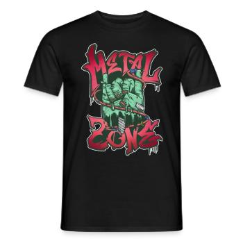 Zone métallique - T-shirt homme - noir - Devant - AI Model Male 178 light (178cm)