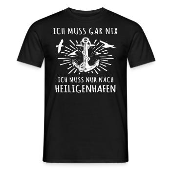 Heiligenhafen - Männer T-Shirt - Schwarz - Vorne - AI Model Male 178 light (178cm)
