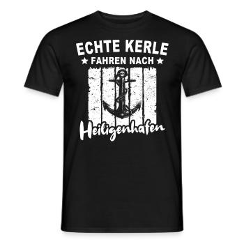 Heiligenhafen - Männer T-Shirt - Schwarz - Vorne - AI Model Male 178 light (178cm)